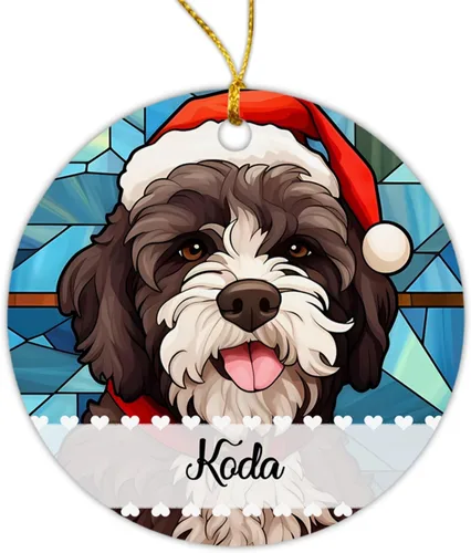 Miniatura 15 de Airedale Terrier - Adorno de Navidad para perro, regalo para Acción de Gracias, perros personalizados con sombrero de Navidad, adornos de Airedale