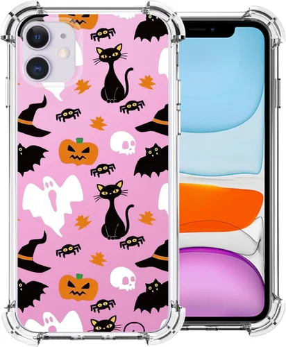 Miniatura 48 de Funda transparente de Halloween para Google 6a, con patrón de fantasma, funda protectora de TPU suave, delgada, a prueba de golpes, para niños