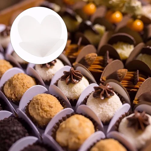 Miniatura 5 de 100 piezas de envoltorios de trufas para tazas de papel de chocolate para el día de San Valentín, tazas de trufas de dulces, suministros