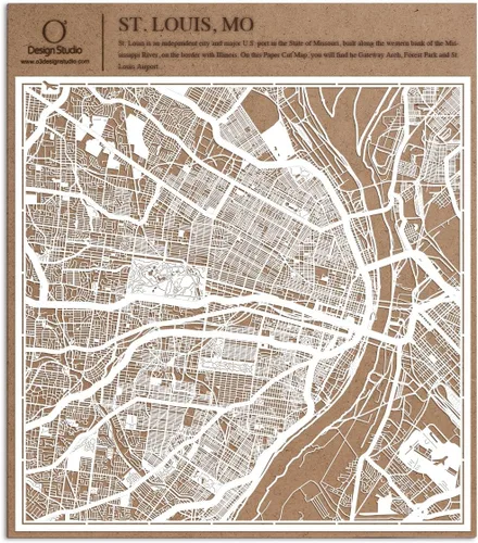 Miniatura 10 de O3 Design Studio Aberdeen - Mapa de papel cortado en papel blanco de 12 x 12 pulgadas