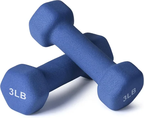 Miniatura 31 de Portzon Mancuernas de neopreno con agarre antideslizante para ejercicio de entrenamiento corporal total y tonificación muscular, compatible con 2