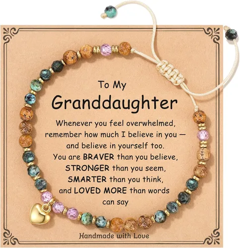 Miniatura 14 de HGDEER Regalos de cumpleaños para mujer, pulsera única de piedra natural, para mujeres, adolescentes, niñas, regalos de moda para amigas, mejores