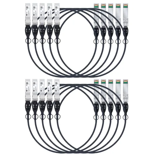 Miniatura 11 de H!Fiber SFP+ Cable 10G SFP+ DAC, 0.8 ft (0.82 pies), cable Twinax de cobre de conexión directa pasiva para Cisco SFP-H10GB-CU0.25M, Ubiquiti UniFi