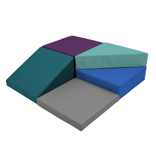 FDP SoftScape - Gimnasio de interiores para bebés y niños pequeños hecho de escalones de espuma suave y PU de colores, ideal para gatear, escalar y