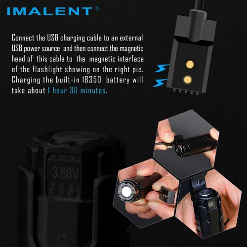 Miniatura 6 de IMALENT LD70 linterna de bolsillo EDC, linternas compactas brillantes y potentes de 4000 lúmenes con LED CREE XHP70.2, linterna recargable de mano