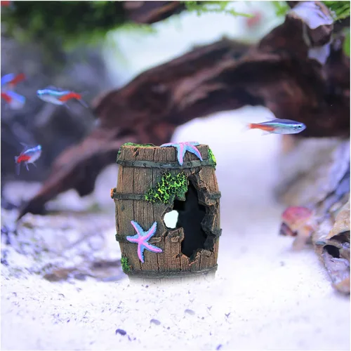Miniatura 5 de WishLotus Decoraciones para peceras de acuario, temática de casa de escondite de acuario, plantas de plástico, cueva de peces, castillo de acuario