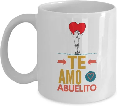 Regalo para abuelo | Taza de Cafe para abuelito | Perfecto regalo para tu abuelo y padrinos | Vaso con afirmaciones positivas, personalizadas,