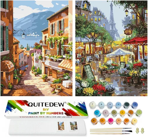Miniatura 29 de QUITEDEW Pintura por números para adultos, pintura de cascada de montaña por números, kits de pintura de paisaje natural por números, adecuado