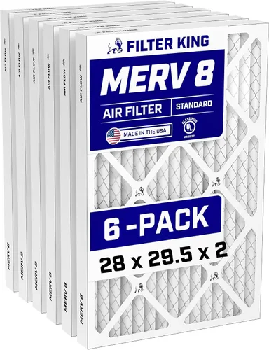 Miniatura 323 de Filter King Filtro de aire 6x12.25x1 Paquete de 6 Filtros plisados MERV 8 HVAC para horno A/C HECHO EN EE. UU. Tamaño real: 6 x 12.25 x .75