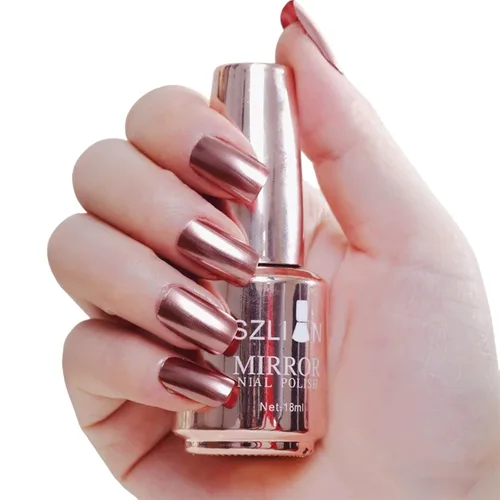 Miniatura 16 de KYDA Esmalte de uñas de espejo plateado de 0.6 fl oz, esmalte de espejo brillante brillante para arte de uñas, arte de uñas de efecto metálico