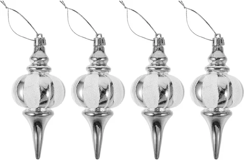 Miniatura 11 de Amosfun Adornos colgantes para árbol de Navidad, 4 piezas de colgantes de calabaza pintados, decoraciones de Navidad para árbol, mesa, chimenea