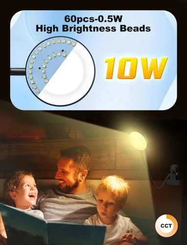 Miniatura 2 de Lámpara de escritorio con abrazadera-HLXS-111 (luz cálida/blanca con puerto USB- 10W)