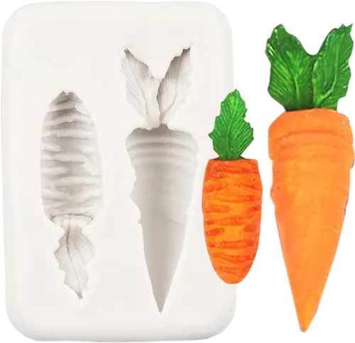 Miniatura 9 de Moldes de silicona de zanahoria para Pascua, molde de fondant de zanahoria vegetal para decoración de tartas, decoración de cupcakes de chocolate