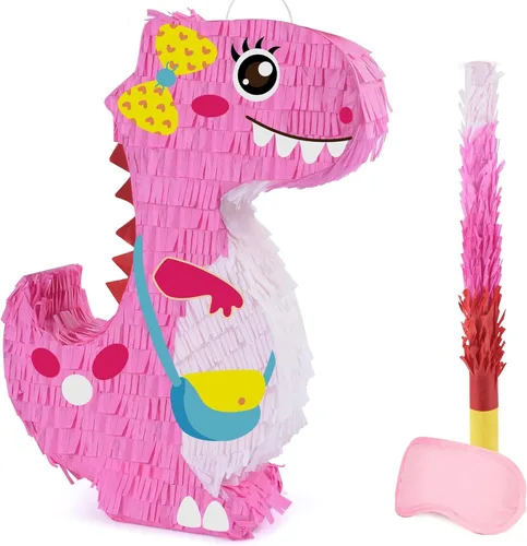 Miniatura 55 de Piñata plegable de unicornio, suministros para fiesta de cumpleaños, piñata extensible con bate y flecos, decoración de fiesta temática, piñatas