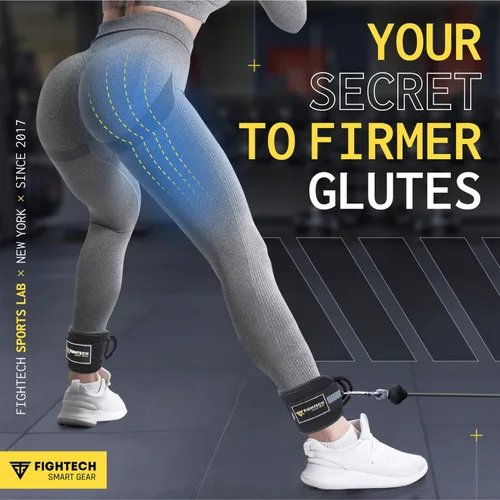 Miniatura 4 de FIGHTECH Ankle Straps Cable Machine Attachment for Gym - Cable Kickback Ankle Straps - Padded Ankle Cuffs for Glute Kickbacks and Leg Workouts