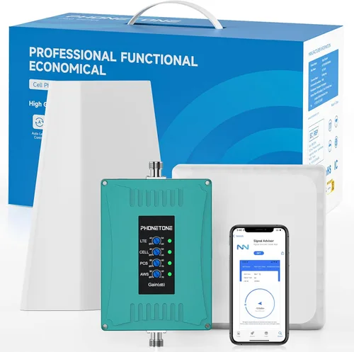 Amplificador de señal celular para el hogar | Hasta 5,500 pies cuadrados | Amplifica las señales 5G 4G LTE y 3G en las bandas 2 4 5 12 13 17 |