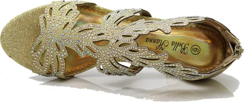 Miniatura 6 de Lime03N - Sandalias de tacón medio con diamantes de imitación para mujer