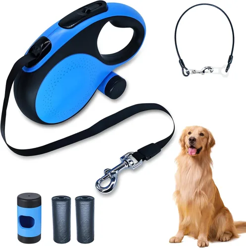 Miniatura 11 de Correa retráctil para perro con luz LED recargable, correa de perro resistente de 16 pies para perros medianos y grandes de hasta 110 libras, 360°