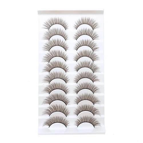 Miniatura 10 de Pestañas marrones, pestañas postizas de ojo de gato, pestañas postizas de visón esponjosas, dramáticas, de color marrón oscuro, pestañas postizas