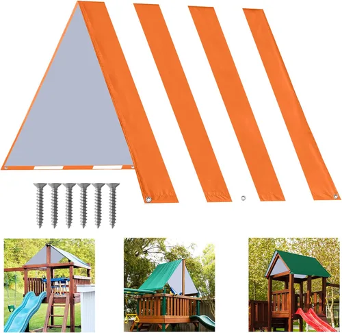 Miniatura 7 de ABCCANOPY Juego de lona de repuesto de 43 x 90 pulgadas para parques infantiles, pantallas de sombra (borgoña/blanco)