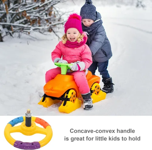 Miniatura 9 de Alipis Volante de juguete para niños para parachoques de 6.49 pulgadas, volante universal de plástico duradero con tornillo para niños, juego