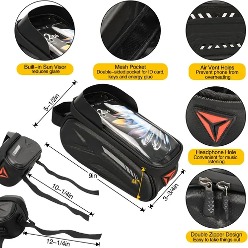 Miniatura 5 de Kit de Reparación de Bicicleta, Bolsa de Reparación de Bicicleta con Bomba de Neumáticos, Kit de Herramientas de Bicicleta para Viajes de Camping