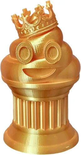 Znet3D Trofeo de emoji King Poop – Premio divertido y regalo – Hecho a mano con fabricación aditiva – 6 pulgadas de alto – Con un emoji de caca