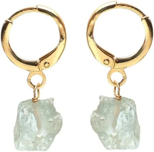Miniatura 9 de Gempires Handmade Gemstone Hoop Earrings Raw Crystal Dangle Jewelry Hypoallergenic Gold Plated Lightweight Elegant Jewelry Gifts For Women