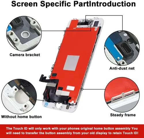 Miniatura 2 de EFAITHFIX para iPhone 8/SE 2020 Reemplazo de pantalla LCD blanca de 4.7 pulgadas, marco de montaje de pantalla táctil 3D, digitalizador con kit