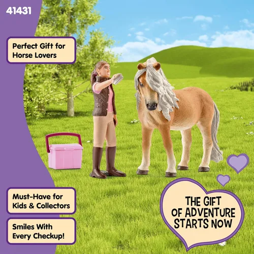 Miniatura 5 de Schleich Horse Club Horse Toy para niñas y niños a partir de 5 años, novio con pony islandés