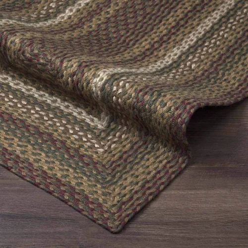 Miniatura 4 de VHC Brands Tea Cabin - Alfombra rectangular de yute rústico a rayas verdes con almohadilla para el suelo, 27 x 48 pulgadas