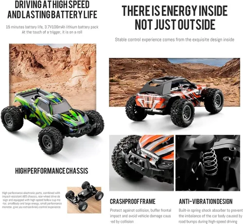 Miniatura 6 de Coche de control remoto RC, 12.4 mi/h de alta velocidad RC Offroad Race Car, 2.4Ghz 1:32 RC Mini eléctrico Drift Off-Road Modelo de vehículo
