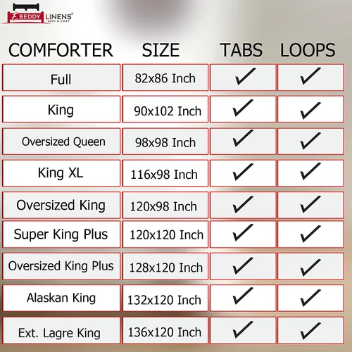 Miniatura 7 de Edredón alternativo para todas las estaciones Alaskan King 132 x 120, tamaño 1 pieza, relleno de edredón de microfibra con 8 pestañas