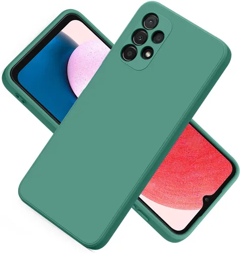 Vancle Funda de silicona para Samsung Galaxy A13 4G, a prueba de golpes, con forro de microfibra para Samsung Galaxy A13 4G, color verde oscuro