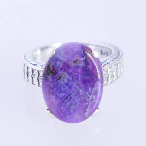 Miniatura 3 de Ravishing Impressions Precioso anillo de plata esterlina sólida de la piedra preciosa de Sugilite 925 joyería hecha a mano para las niñas