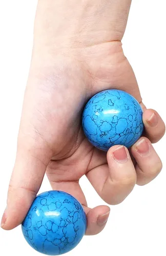Miniatura 4 de Fengshuibringluck Bolas de salud chinas Baoding de cristal natural de 1.6 pulgadas para terapia de manos, ejercicio y alivio del estrés