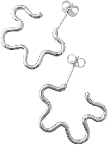 HONEYCAT Aretes de aro con contorno de flores silvestres en oro, oro rosa o plata Joyería minimalista y delicada
