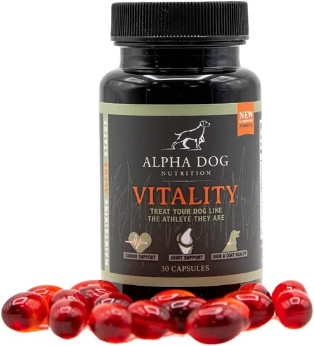 Aceite de krill para perros – Vitality by Alpha Dog Nutrition – Reduce las alergias, picazón y desprendimiento de perros – Promueve la piel y el