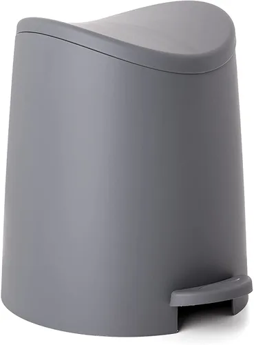 Miniatura 12 de Superio MIni - Basurero de plástico con tapa, 3 litros, color negro, moderno, curvado, con pedal de pie, mini cubo de basura de cocina, cierre