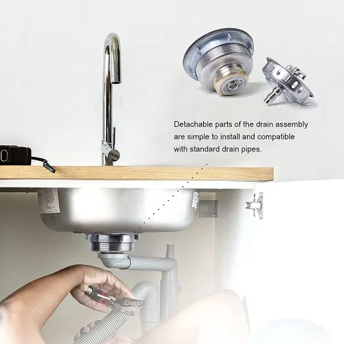Miniatura 8 de 304 acero inoxidable fregadero de cocina Twist Lock cesta drenaje montaje w/latón tuercas - VARNAHOME