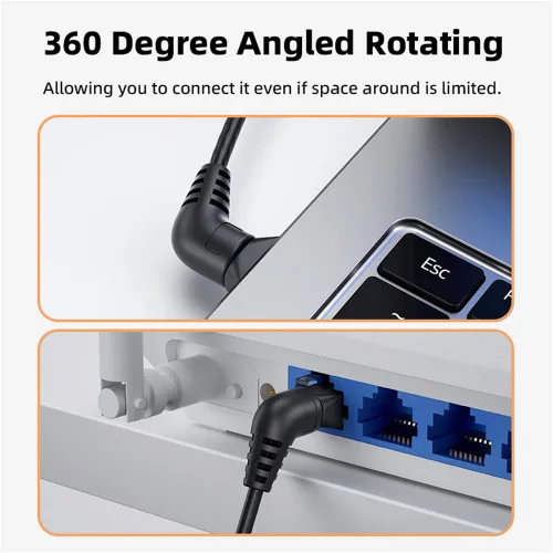 Miniatura 8 de cablecc Cable giratorio macho CAT6 UTP macho a macho RJ45 8P8C 1000Mbps para red LAN Ethernet 25CM