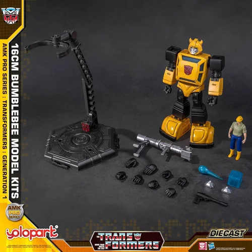 Miniatura 2 de YOLOPARK Transformers G1 Bumblebee - Figura de acción fundida a presión, serie AMK PRO de 6.3 pulgadas, juguetes transformadores altamente