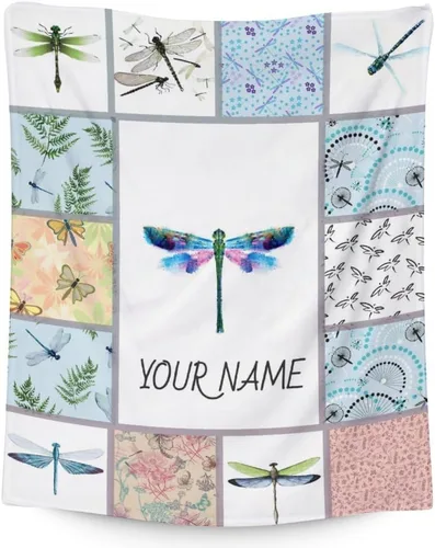 Miniatura 9 de Manta de libélula, suave, mullida y cálida, manta pequeña de 30 x 40 pulgadas para sofá, oficina, manta estética azul, regalos para mujeres