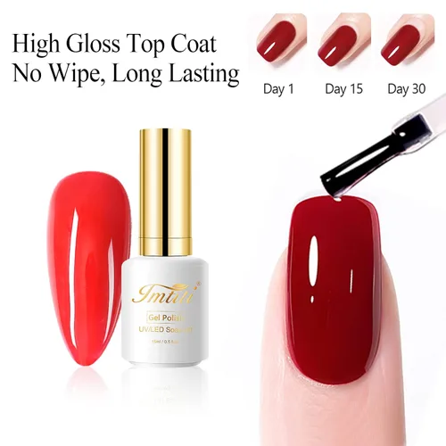 Miniatura 3 de Esmalte de uñas de gel transparente que no se limpia – Esmalte de uñas de gel transparente de alto brillo, larga duración y resistente al astillado