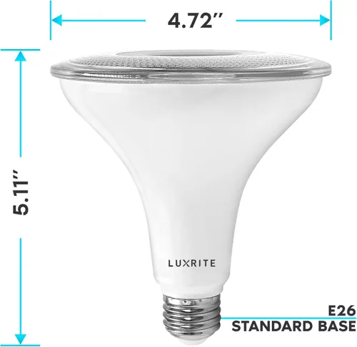Miniatura 4 de LUXRITE Paquete de 6 bombillas LED PAR38 para exteriores, equivalente a 120 W, 1250 lúmenes, 2700 K blanco cálido, 15 W regulable, foco