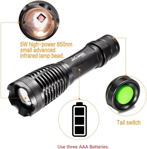Miniatura 3 de linterna de la visión nocturna del iluminador del IR 850nm, iluminador infrarrojo para el dispositivo de la cámara