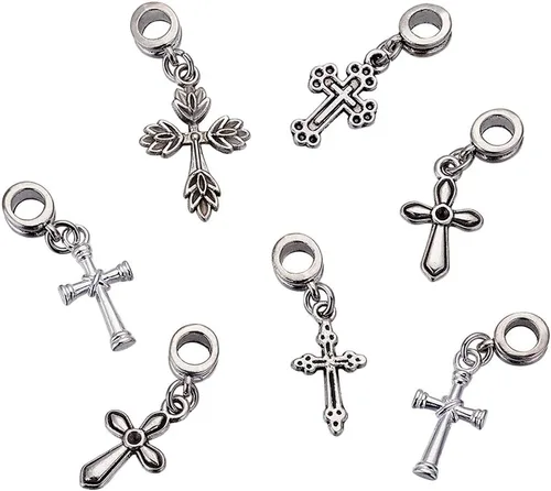 Miniatura 6 de FASHEWELRY Colgantes colgantes de plata tibetana de gran agujero
