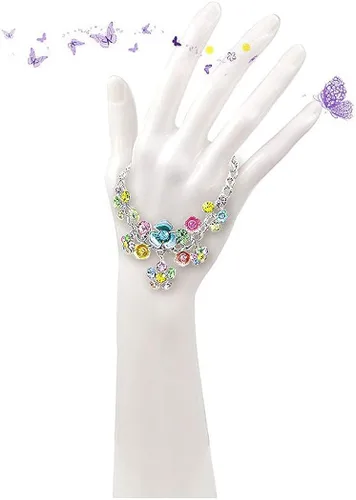 Miniatura 9 de Glamorousky Pulsera de flores con cristales austriacos multicolor y dijes de flores Cristal Circonita cúbica