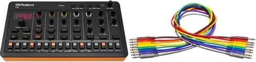 Roland AIRA Compact T-8 Beat - Sonidos de máquina de graves ultraportátiles | TR-REC secuenciador de batería | Cables de conexión TS Hosa de 0.138