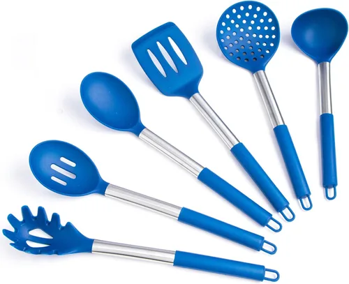 Miniatura 10 de Juego de utensilios de cocina de silicona - Culinary Couture 24 piezas de utensilios de cocina blancos para ollas y sartenes antiadherentes - Juego